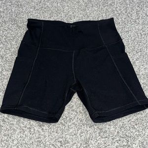 Black biker shorts with pockets